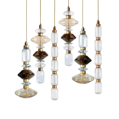 Alessio Vintage Metal Glass Pendant Light Bedroom Living Room