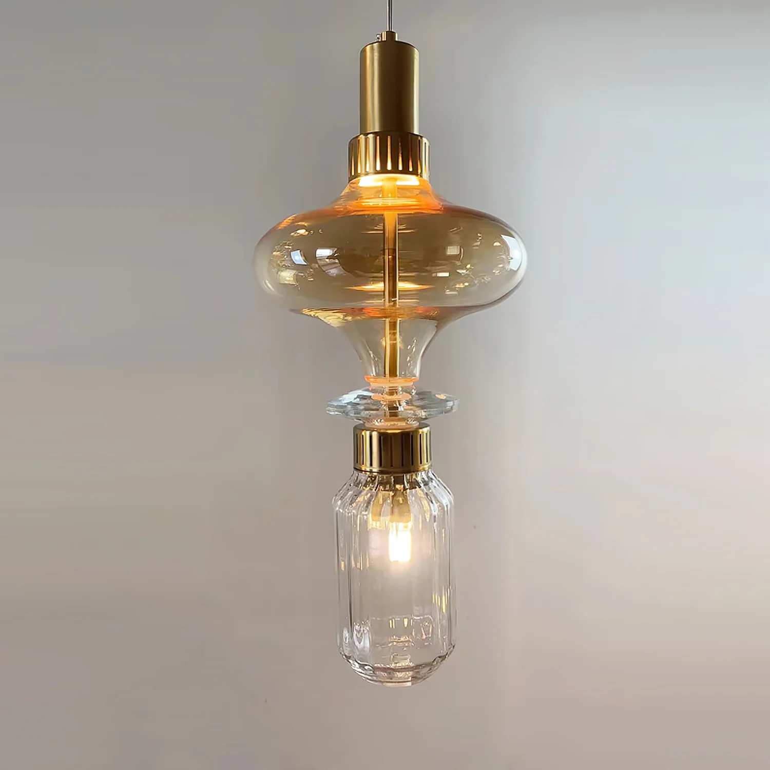 Alessio Vintage Metal Glass Pendant Light Bedroom Living Room