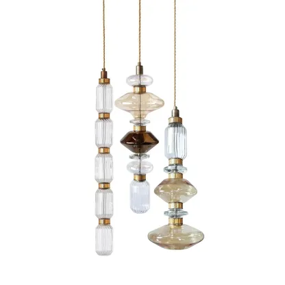 Alessio Vintage Metal Glass Pendant Light Bedroom Living Room
