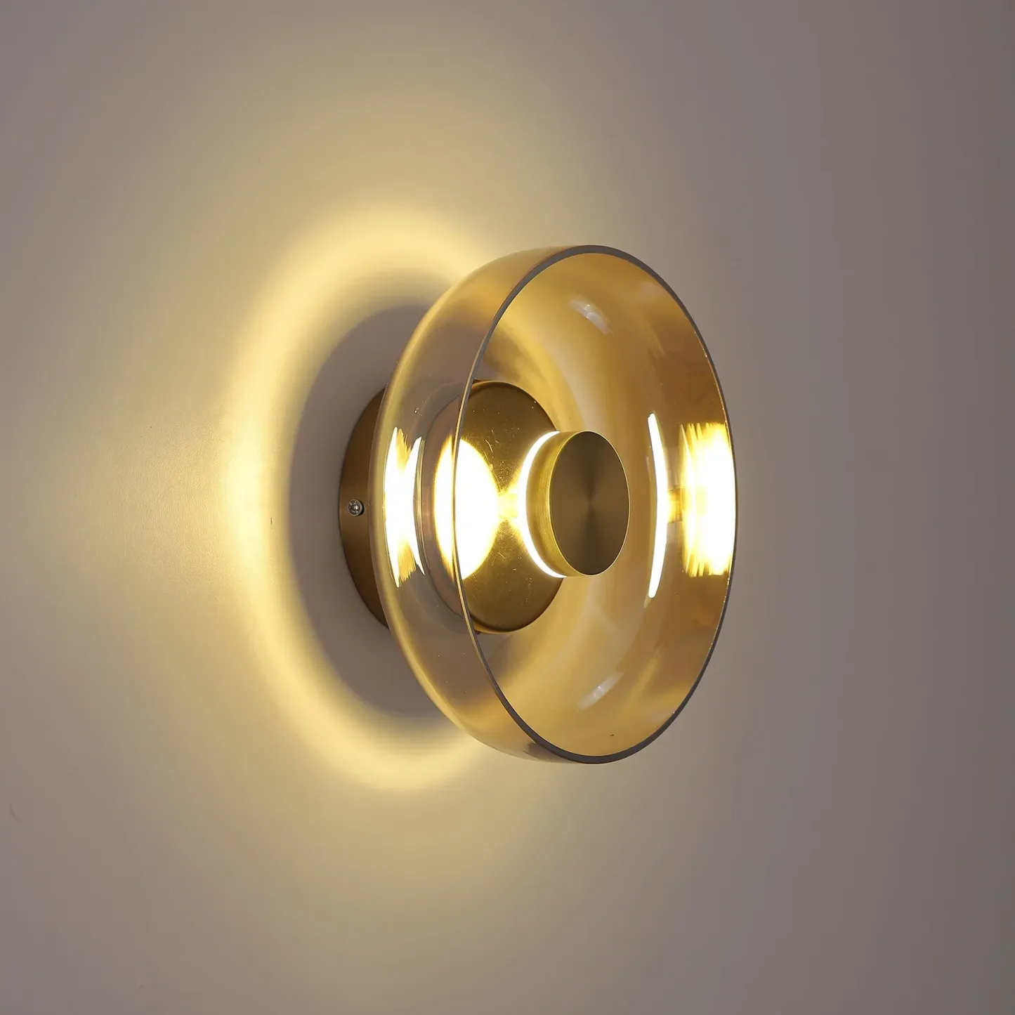 Hailie Modern Round Bowl Glass Wall Light Shades Bedroom Hallway