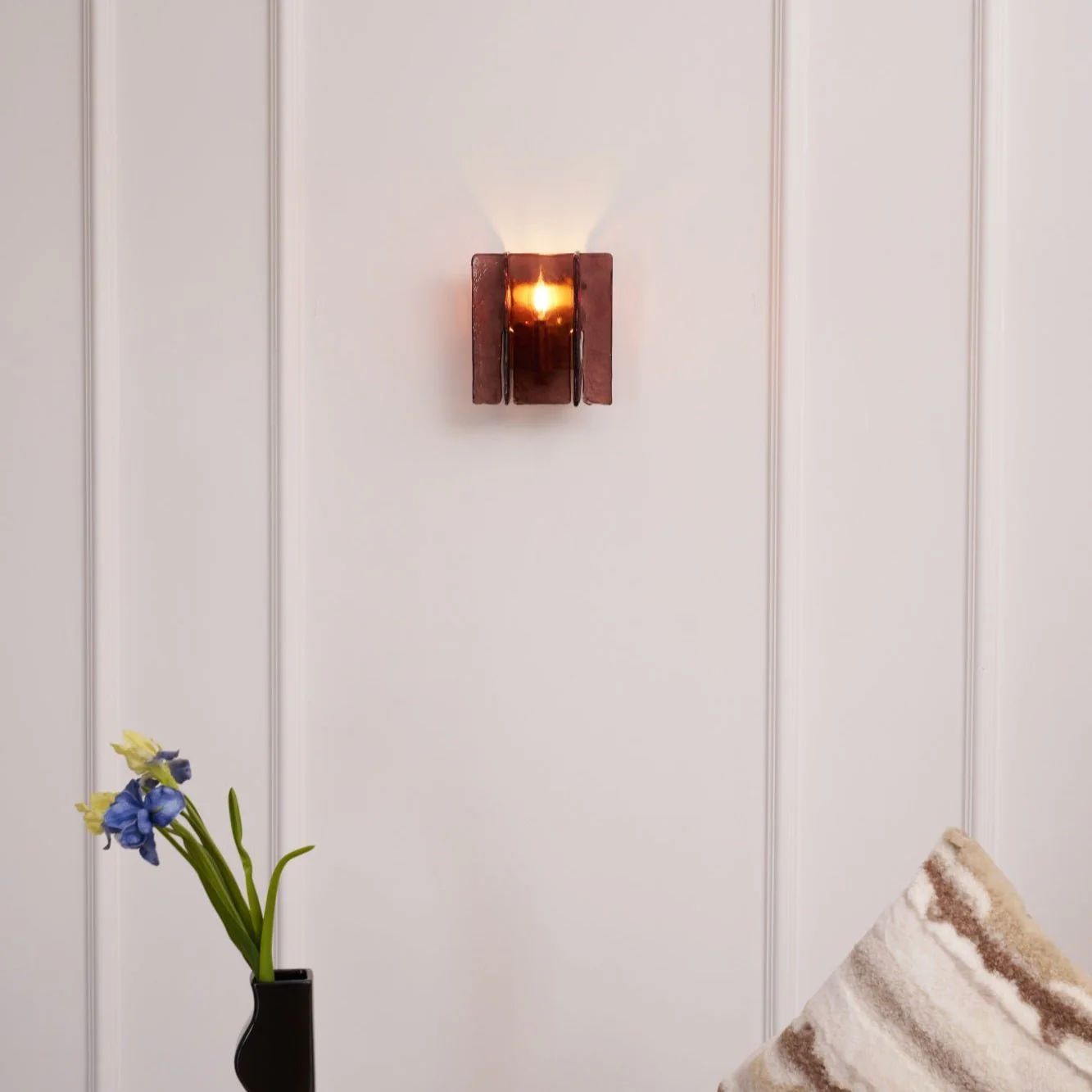 Byers Modern Square Metal Glass Wall Light Living Room Hallway