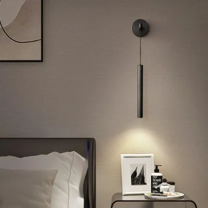 Edge Minimalism Unusual Metal Brass Wall Lamp Bedroom Bathroom