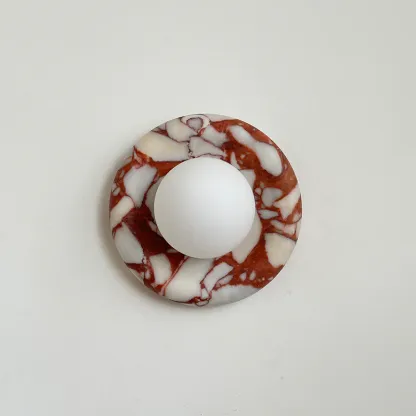 Elif Modern Round Marble Wall Light Shades Bedroom Living Room