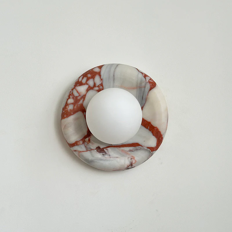 Elif Modern Round Marble Wall Light Shades Bedroom Living Room