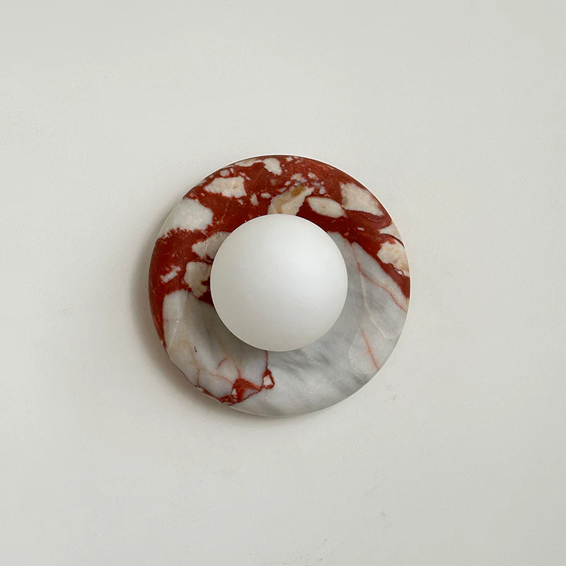 Elif Modern Round Marble Wall Light Shades Bedroom Living Room