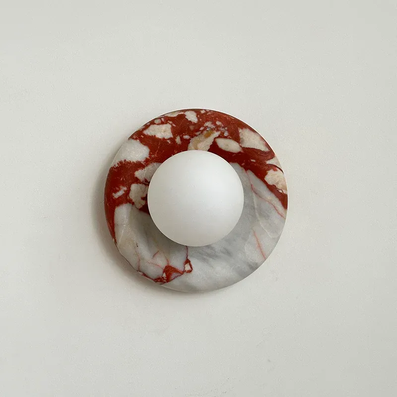 Elif Modern Round Marble Wall Light Shades Bedroom Living Room