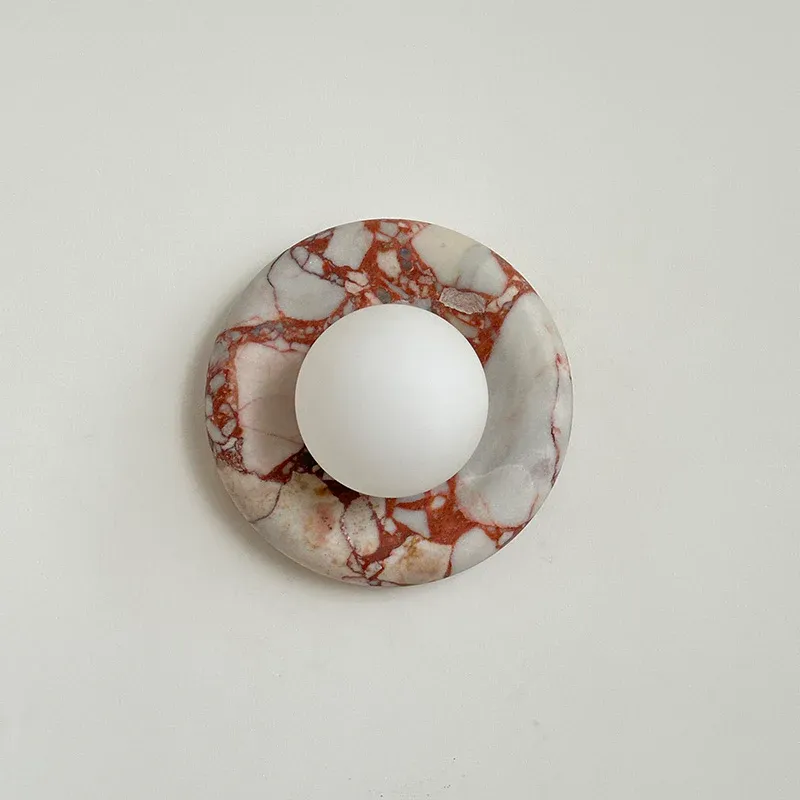 Elif Modern Round Marble Wall Light Shades Bedroom Living Room
