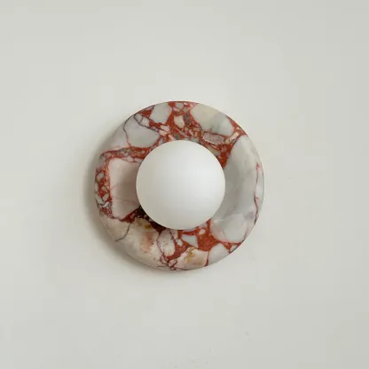 Elif Modern Round Marble Wall Light Shades Bedroom Living Room