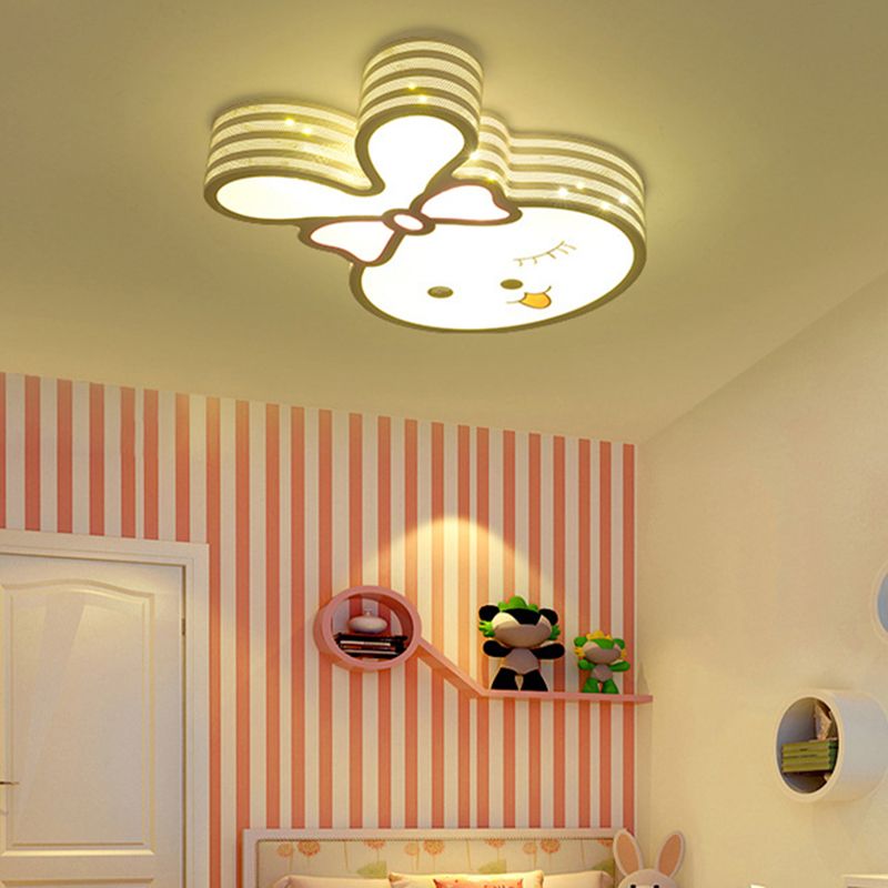 Freja Modern Rainbow/Rabbit Acrylic Flush Mount Ceiling Light