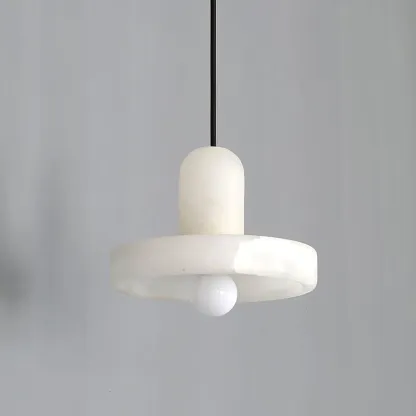 Hailie Sculptural Urban Alabaster Pendant Light Dining Room Bedroom