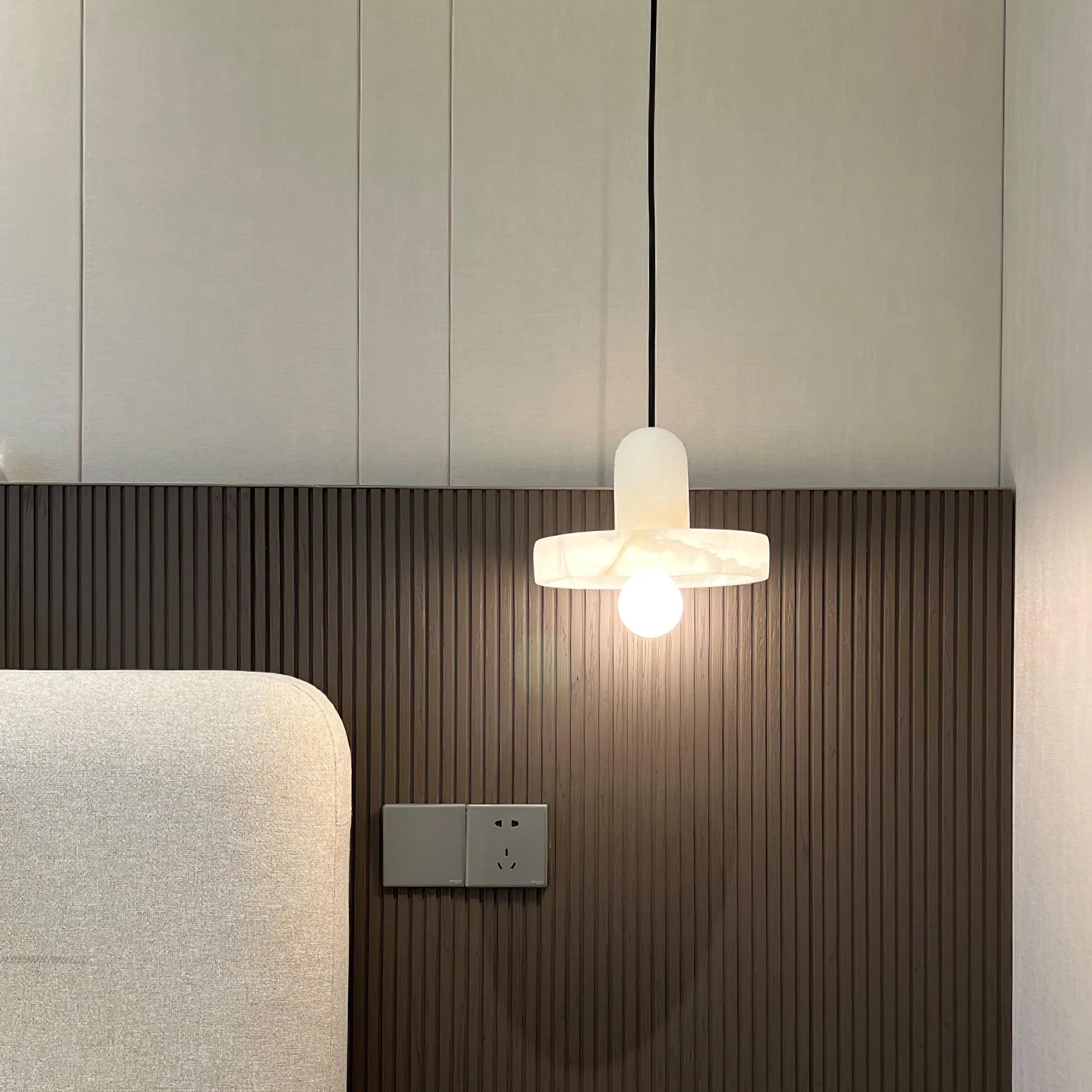 Hailie Modern Urban Alabaster Pendant Light Dining Room Bedroom