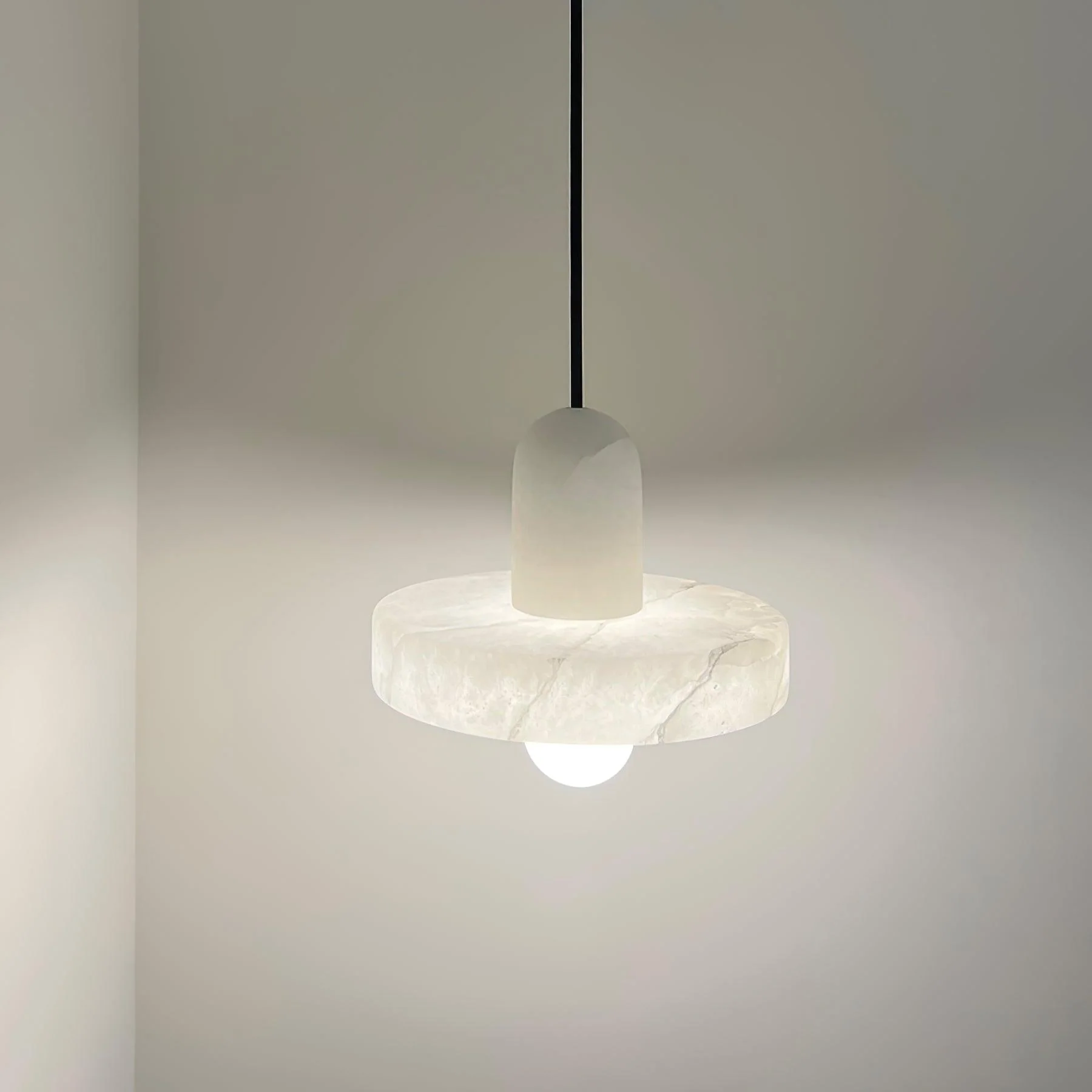 Hailie Sculptural Urban Alabaster Pendant Light Dining Room Bedroom