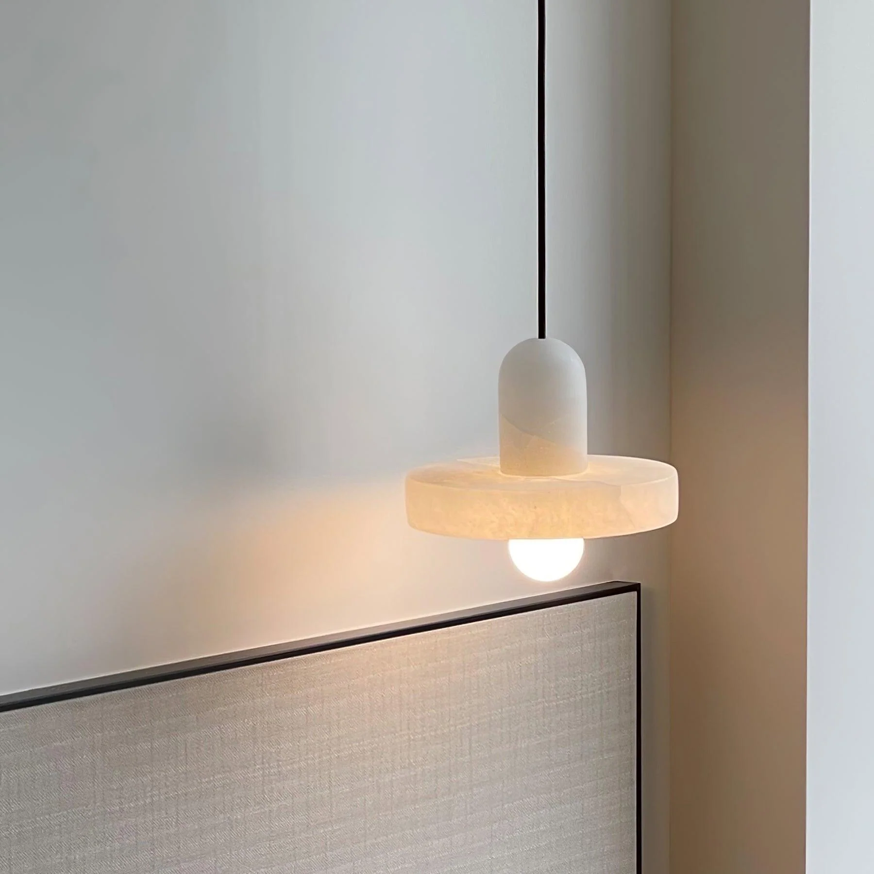 Hailie Sculptural Urban Alabaster Pendant Light Dining Room Bedroom