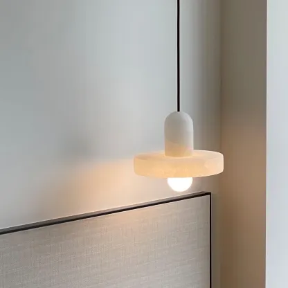 Hailie Sculptural Urban Alabaster Pendant Light Dining Room Bedroom