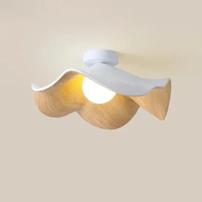 Carins Modern Unusual White Wood Ceiling Light Bedroom Dining Room