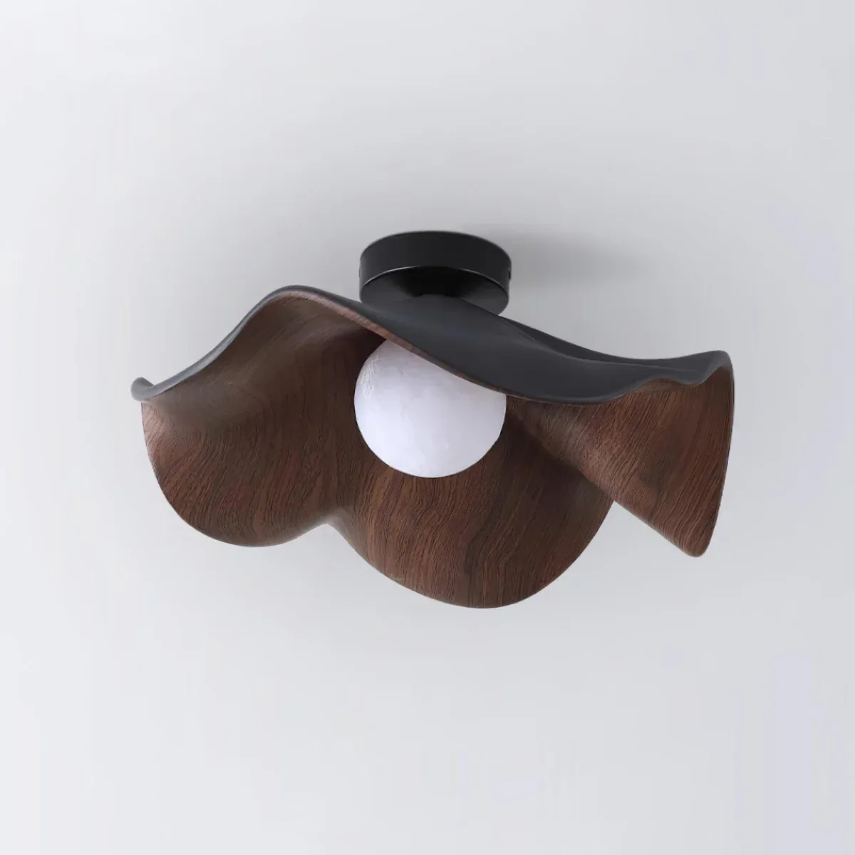 Carins Modern Wood Grain Ceiling Light with a unique shape