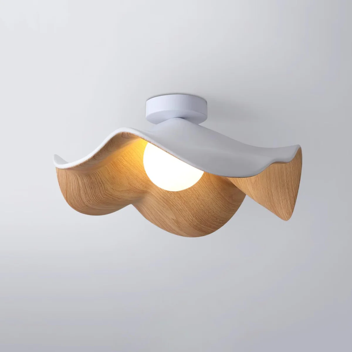 Carins modern wood grain ceiling light, bedroom or dining room lighting