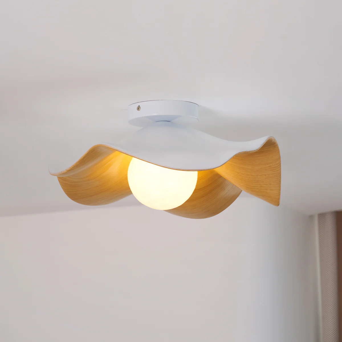 Carins Ceiling Light with Wood Grain Detail