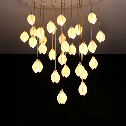 Carins Modern Flower Ceramic Pendant Light Living Room Hallway
