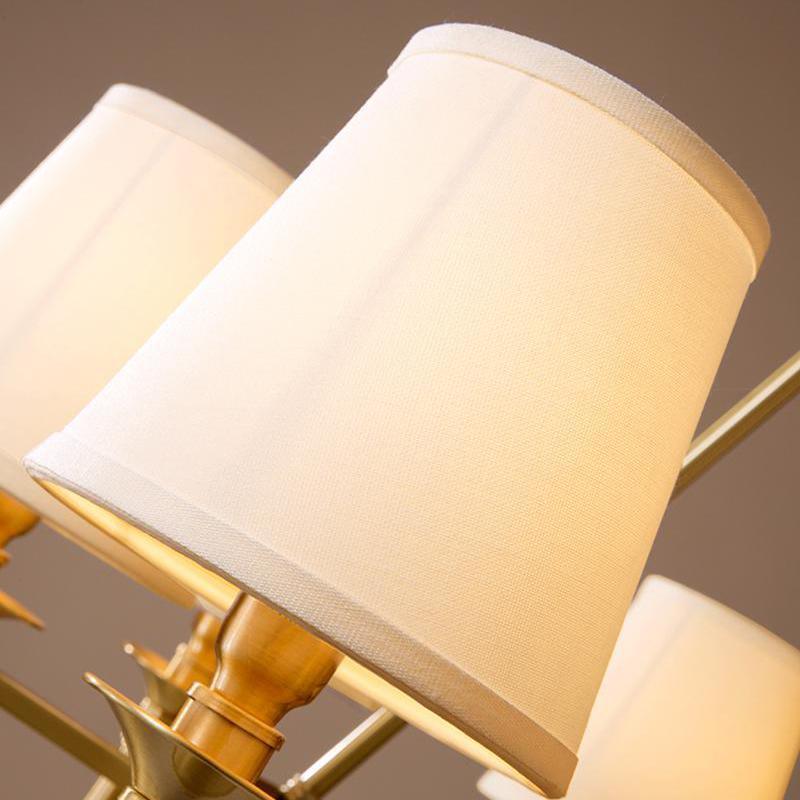 Alessio Antique Brass Linen Chandelier Bedroom Living Room