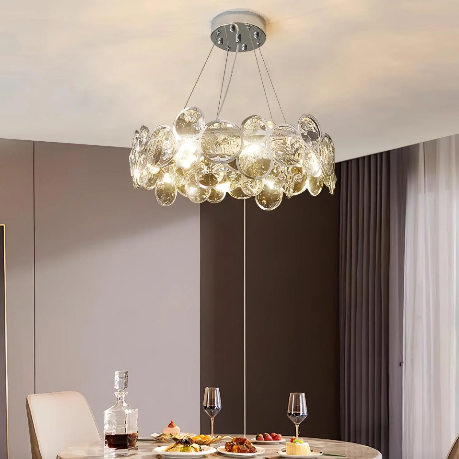 Marilyn Gorgeous Round Crystal Chandelier Dining Room Living Room