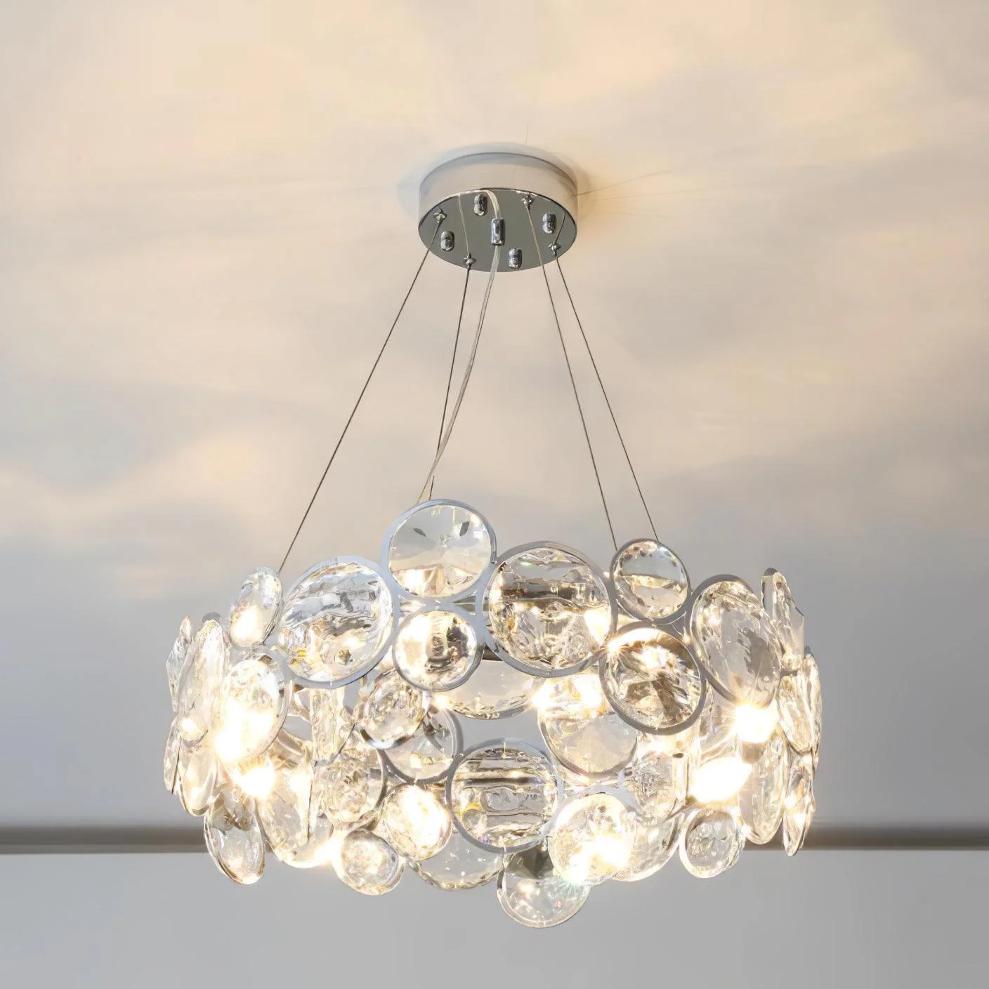 Marilyn Gorgeous Round Crystal Chandelier Dining Room Living Room
