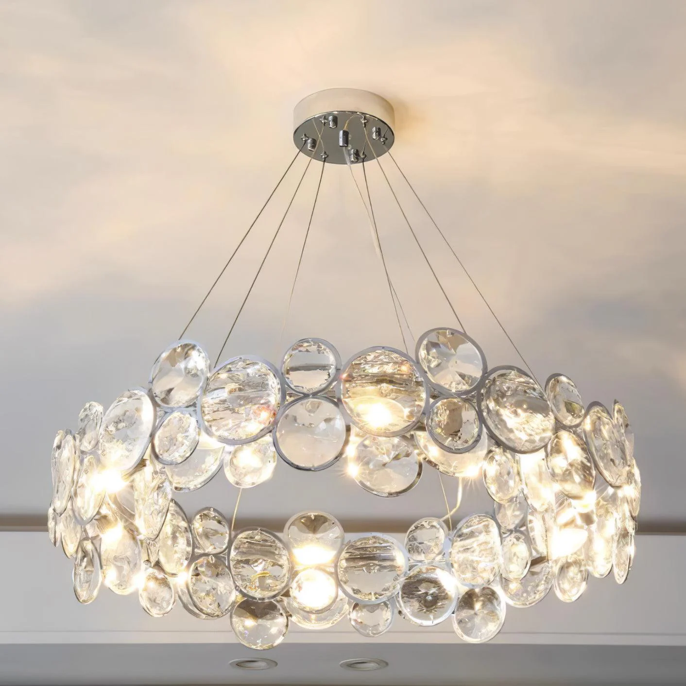 Marilyn Gorgeous Round Crystal Chandelier Dining Room Living Room