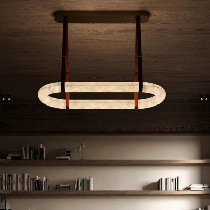 Jade Vintage Resin Leather Pendant Light Living Dining Room