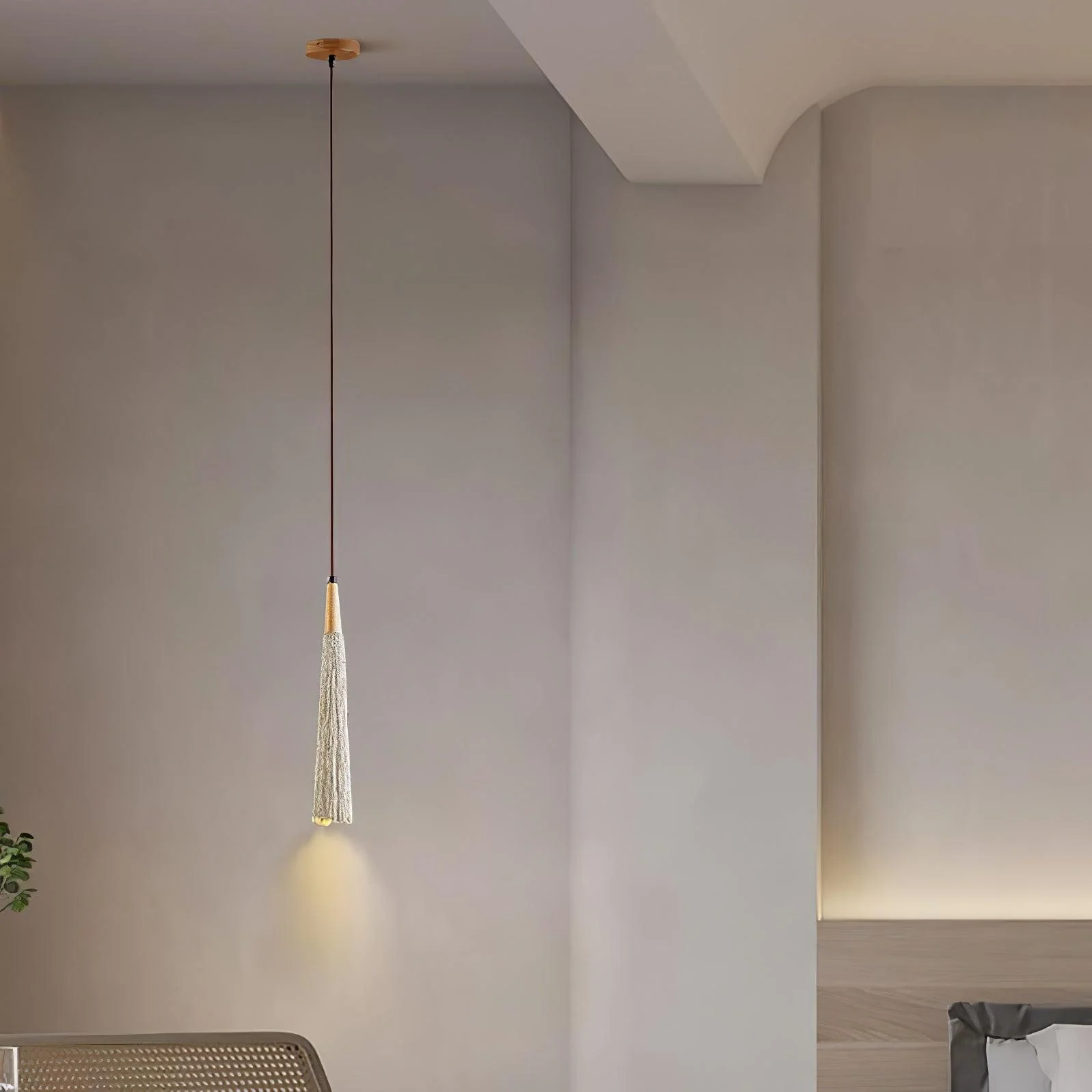 Byers Vintage Metal Wood Concrete Pendant Light Living Room Bedroom