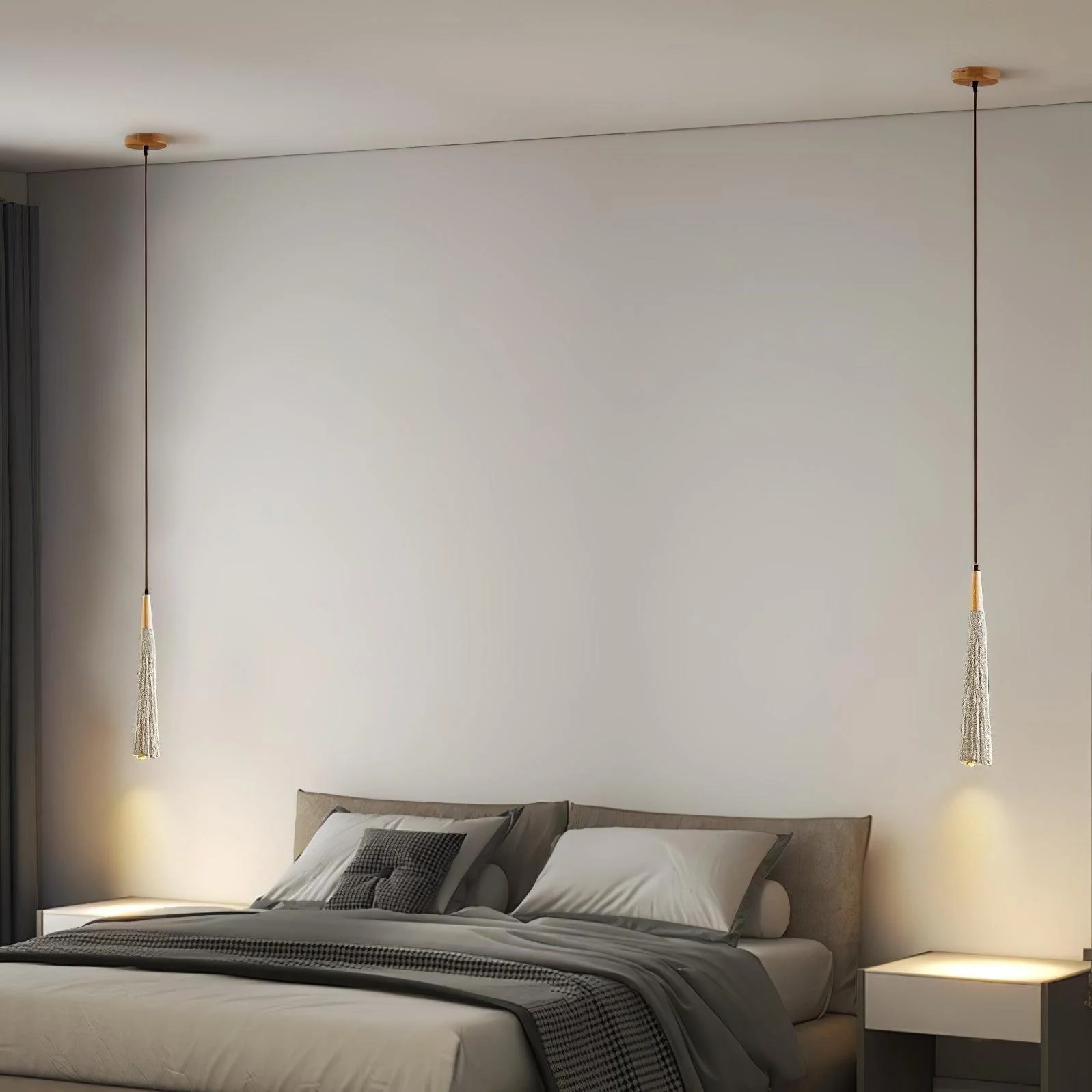 Byers Vintage Metal Wood Concrete Pendant Light Living Room Bedroom
