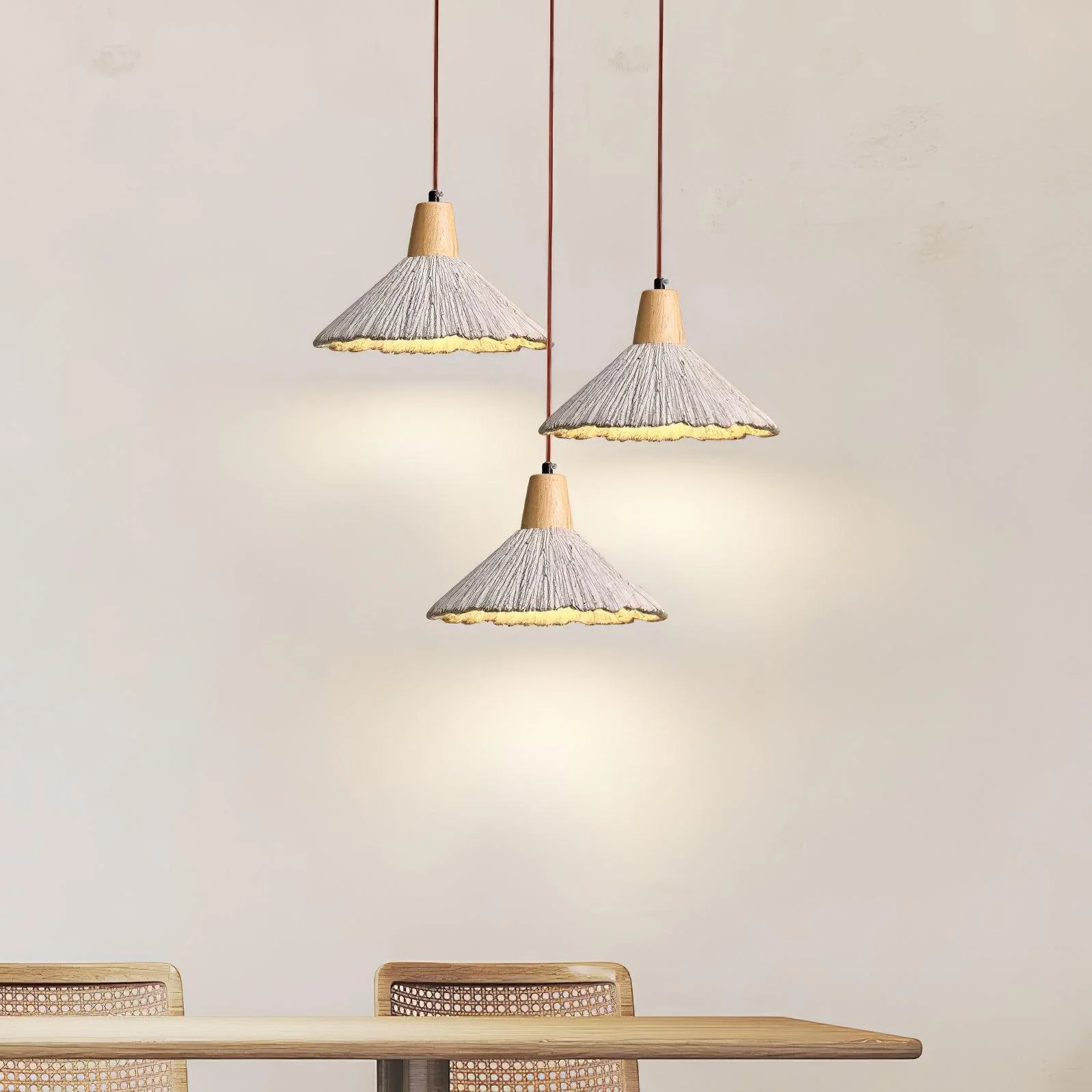 Byers Vintage Metal Wood Concrete Pendant Light Living Room Bedroom