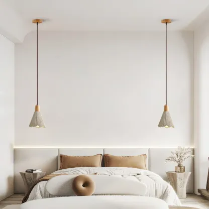 Byers Vintage Metal Wood Concrete Pendant Light Living Room Bedroom