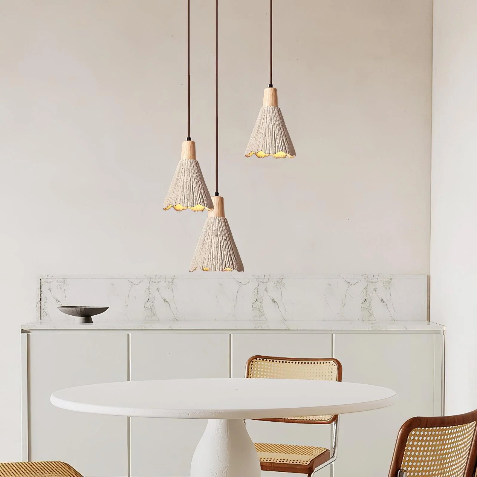 Byers Vintage Metal Wood Concrete Pendant Light Living Room Bedroom