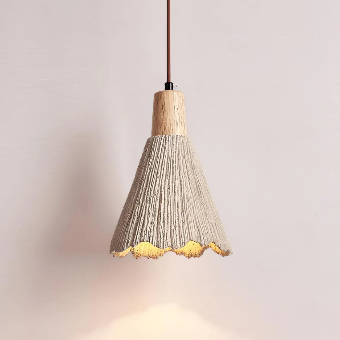 Byers Vintage Metal Wood Concrete Pendant Light Living Room Bedroom
