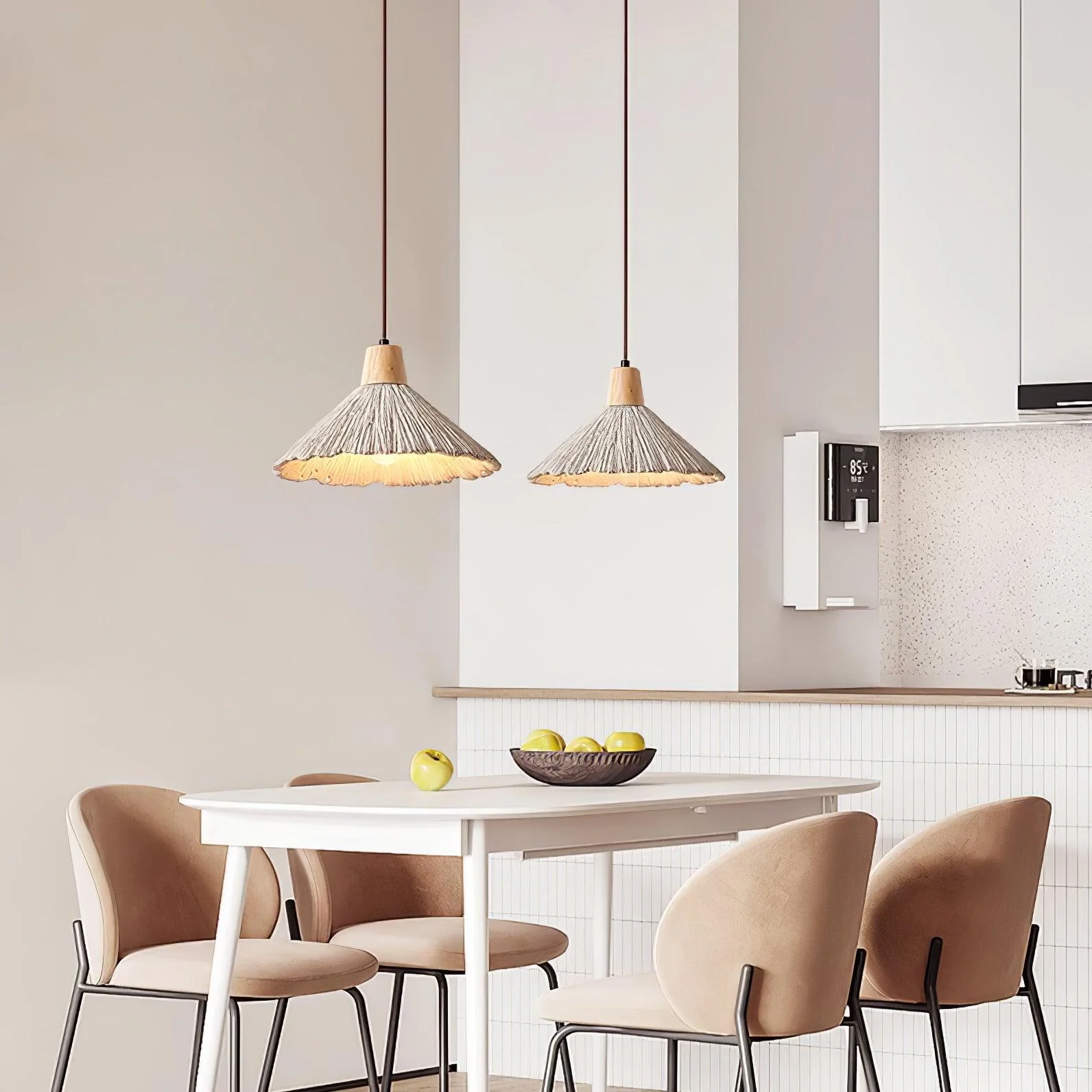 Byers Vintage Metal Wood Concrete Pendant Light Living Room Bedroom