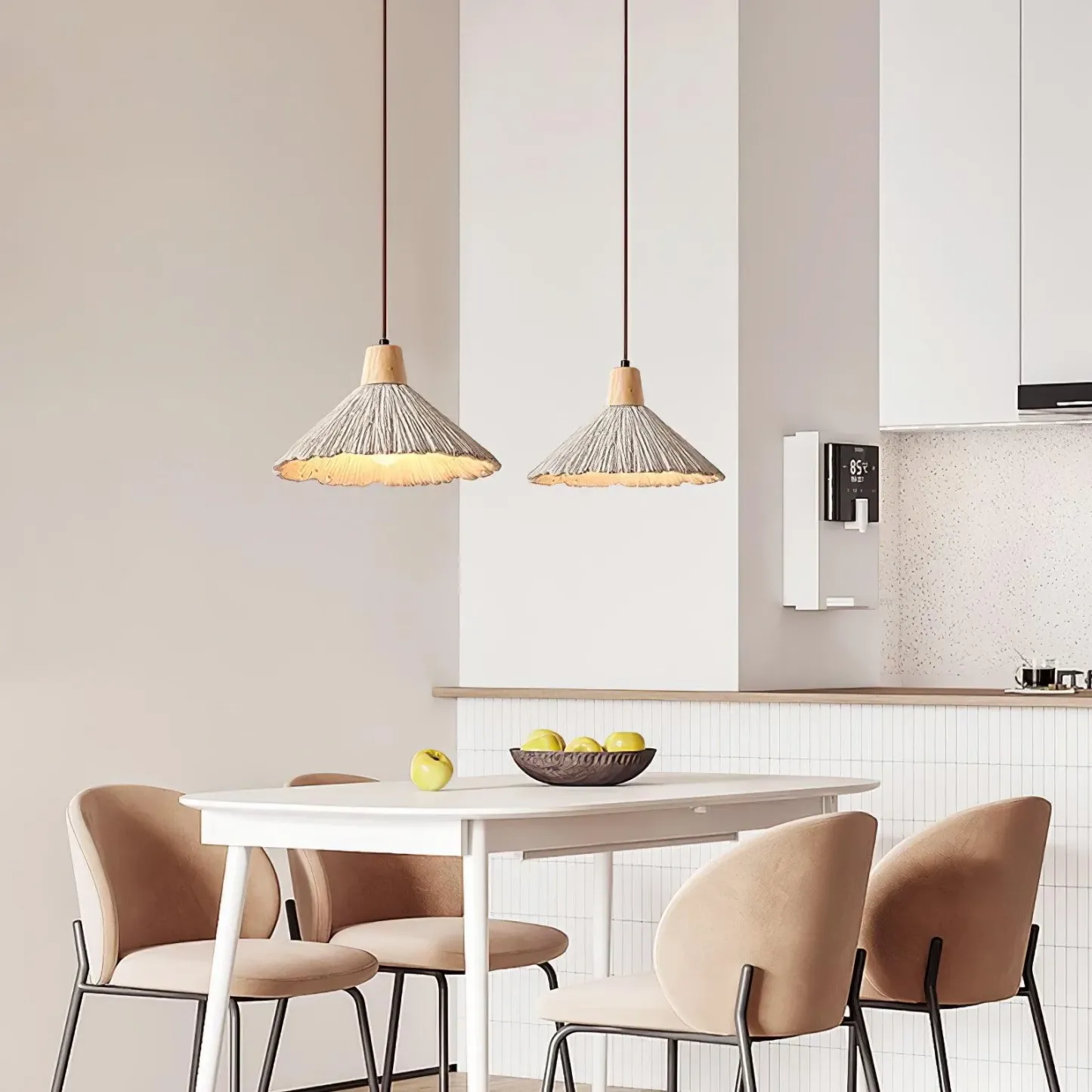 Byers Vintage Metal Wood Concrete Pendant Light Living Room Bedroom