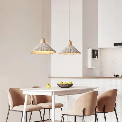 Byers Vintage Metal Wood Concrete Pendant Light Living Room Bedroom