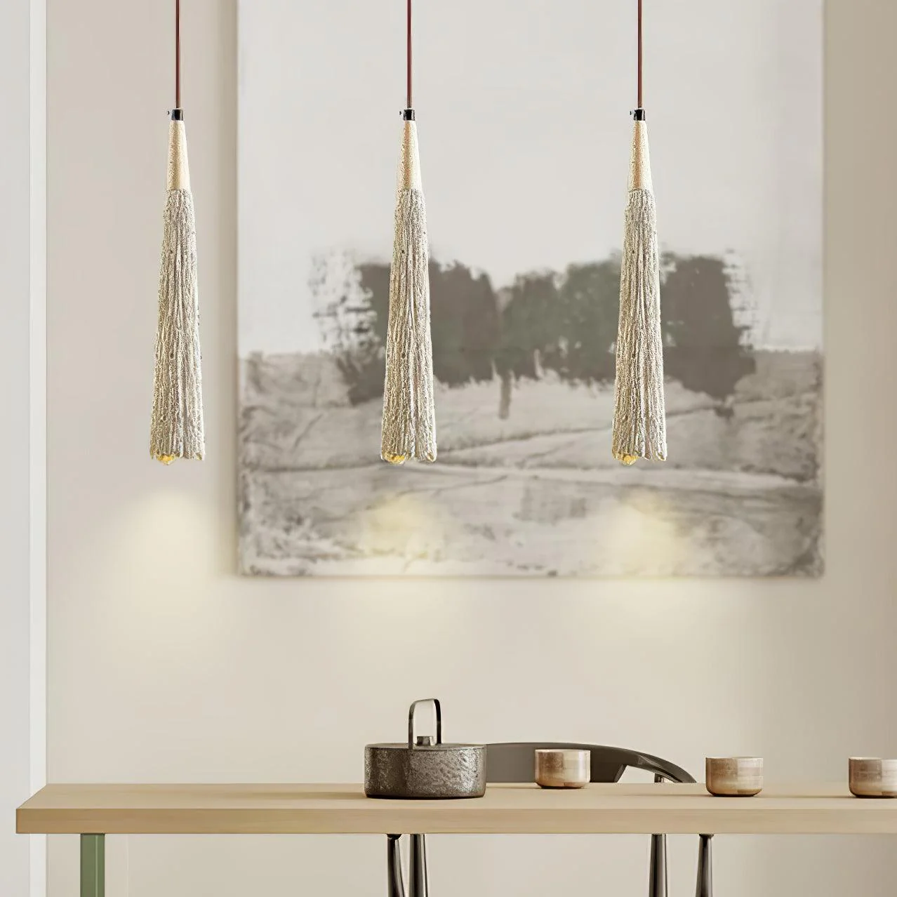 Byers Vintage Metal Wood Concrete Pendant Light Living Room Bedroom