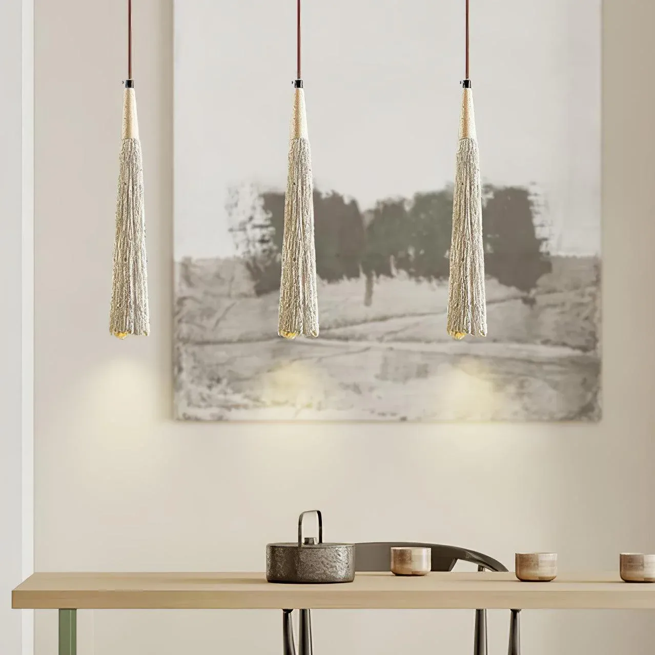Byers Vintage Metal Wood Concrete Pendant Light Living Room Bedroom