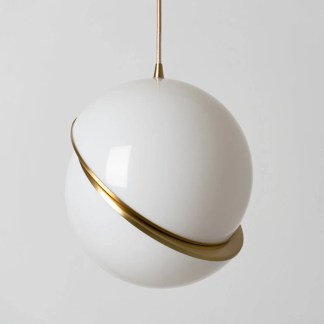 Hailie Metal Acrylic Brass White Pendant Light Bedroom Living Room