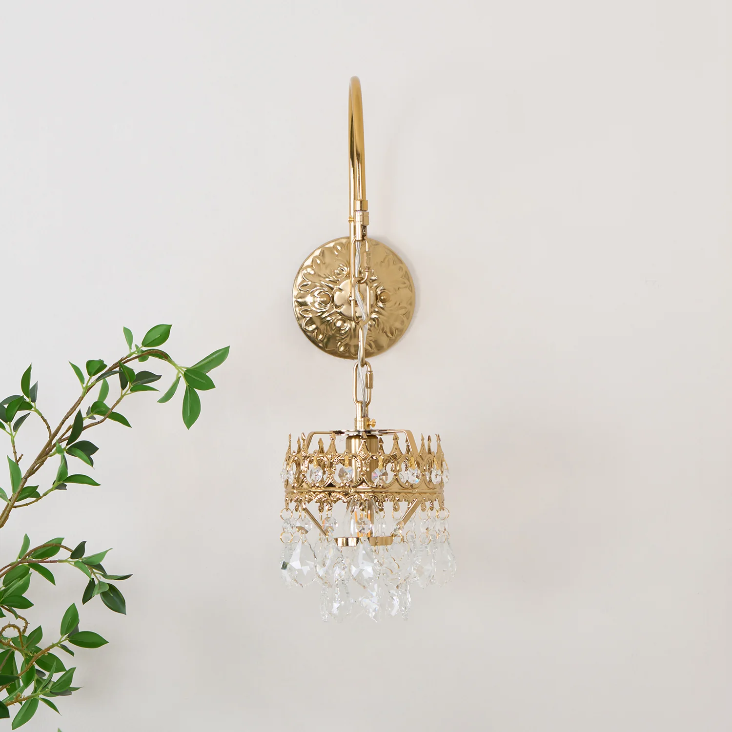 Alessio Classical Crystal Crown Wall Lamp Bathroom Kitchen