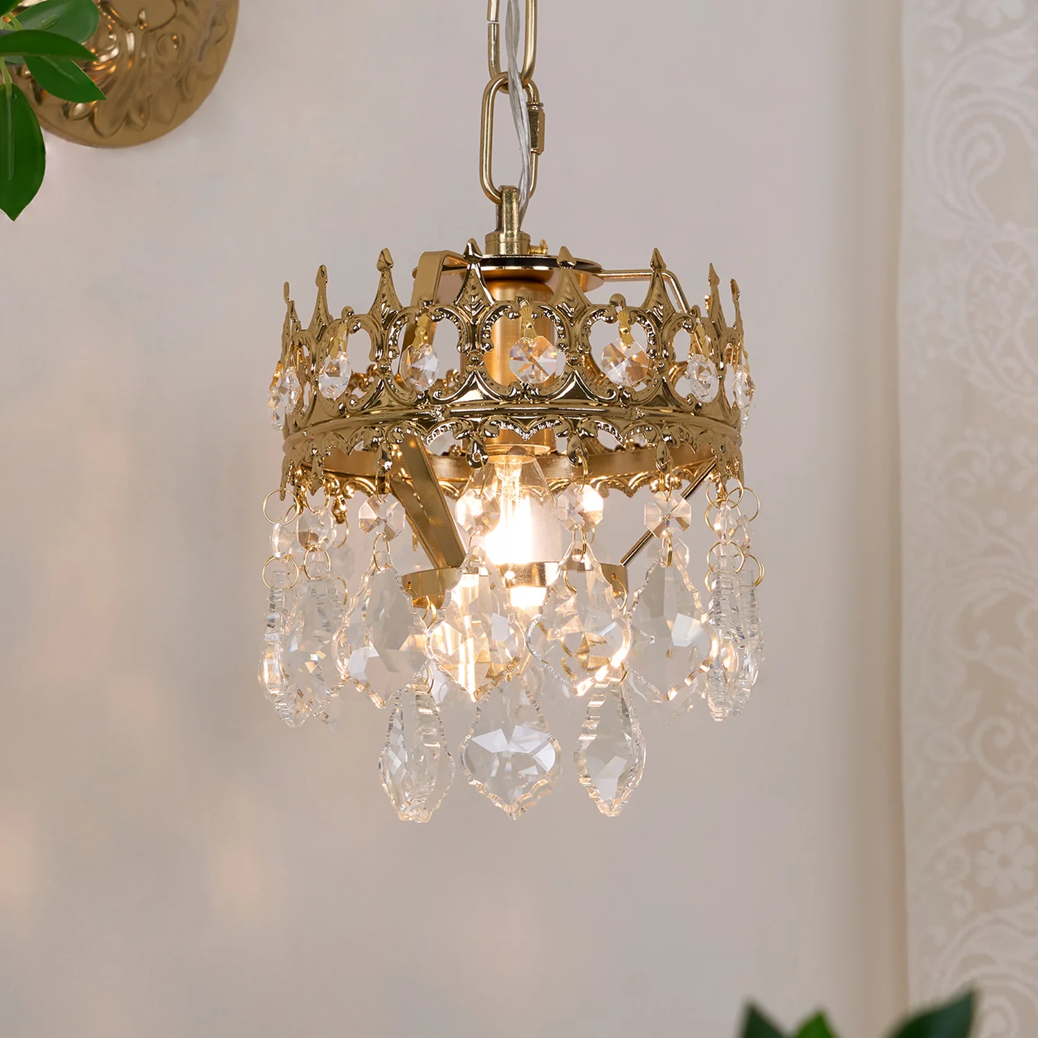 Alessio Classical Crystal Crown Wall Lamp Bathroom Kitchen
