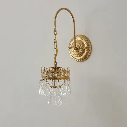 Alessio Classical Crystal Crown Wall Lamp Bathroom Kitchen
