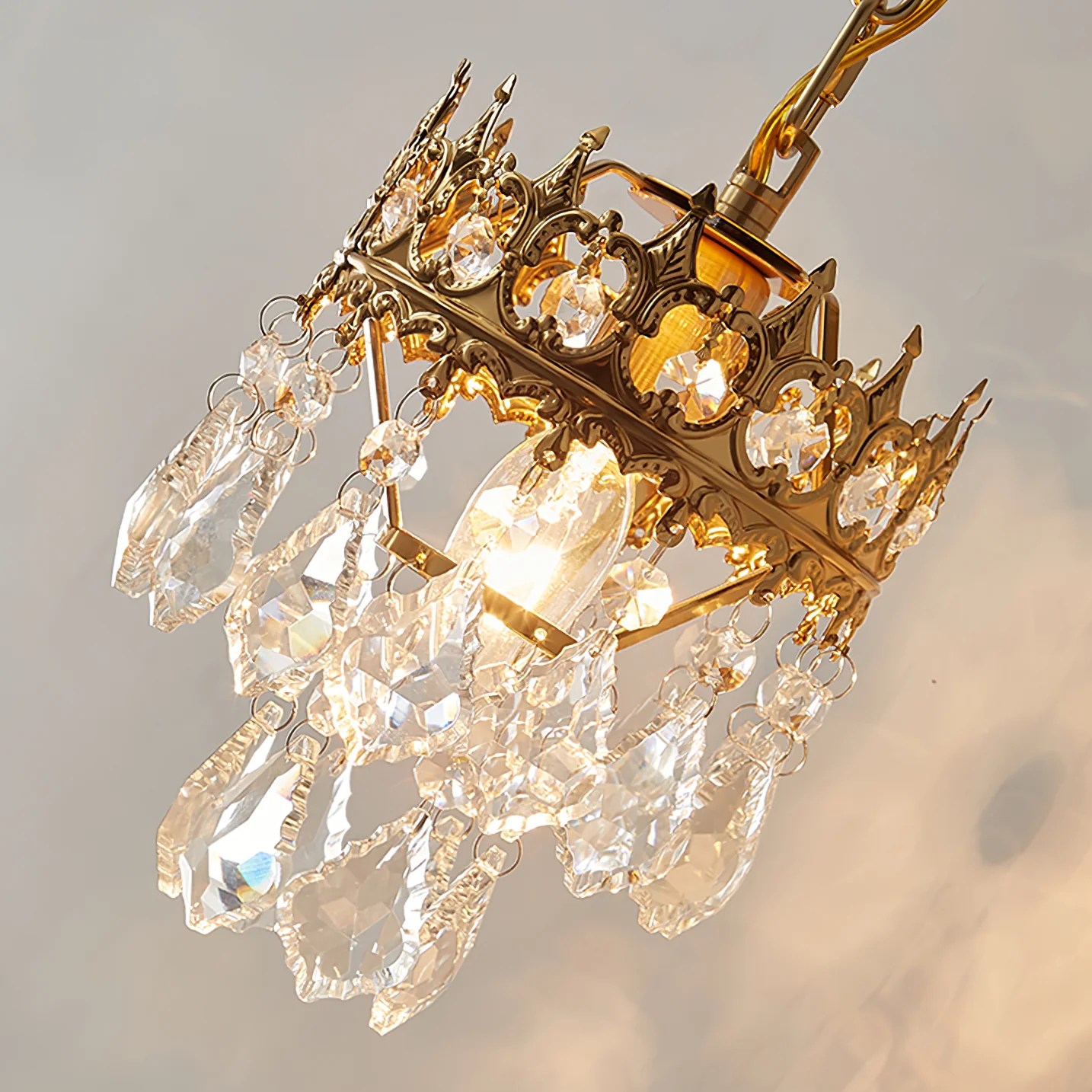 Alessio Classical Crystal Crown Wall Lamp Bathroom Kitchen