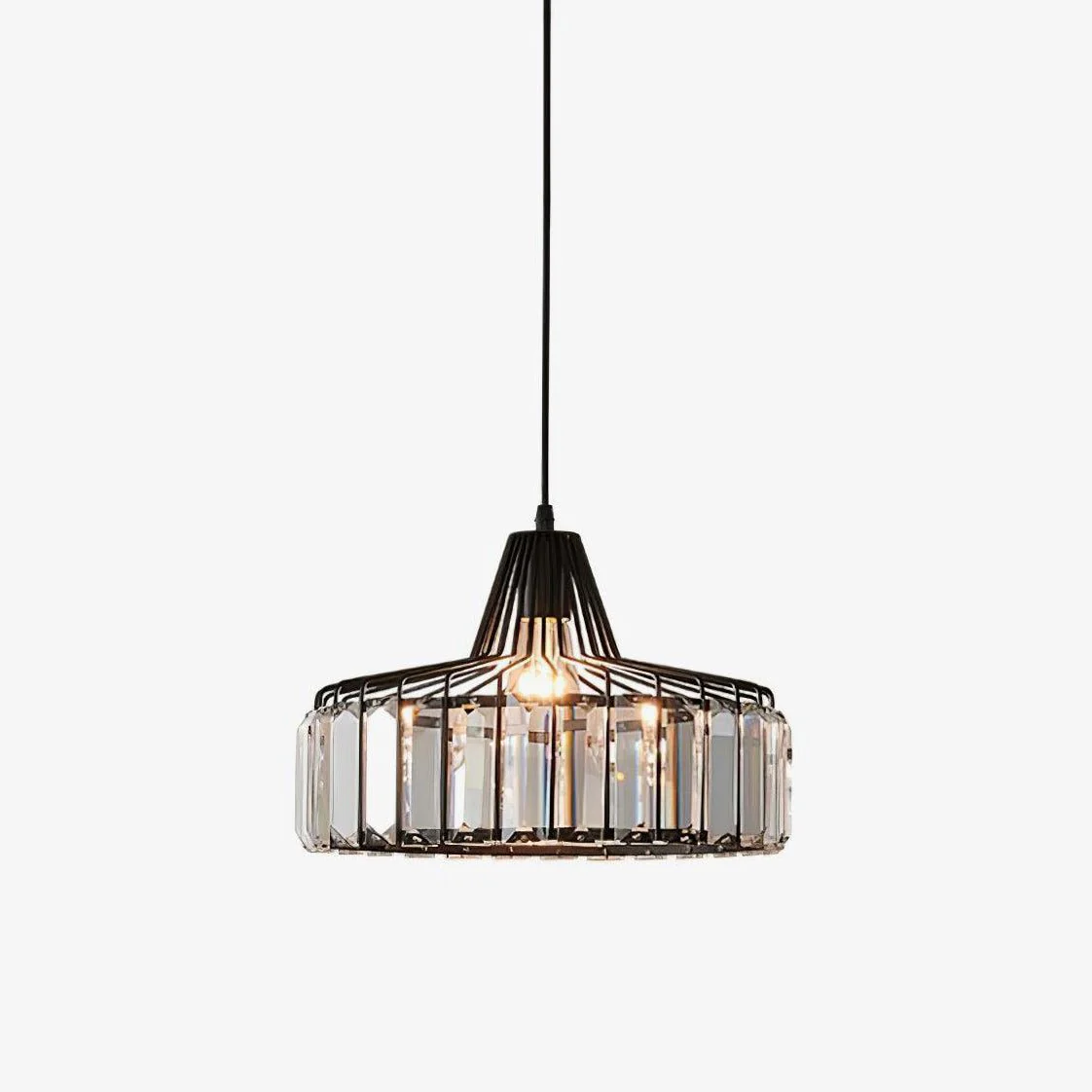 Hailie Classical Drum Crystal Pendant Light Dining Room Living Room