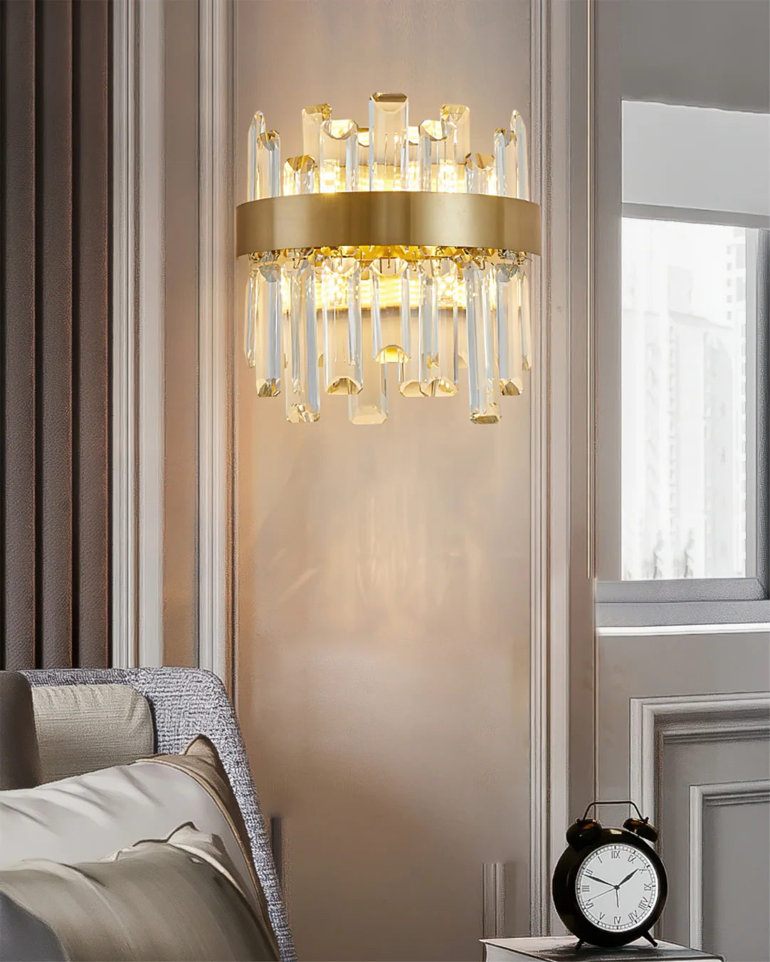Herbert Classical Urban Crystal  Metal Wall Lamp Bedroom  Dining Room