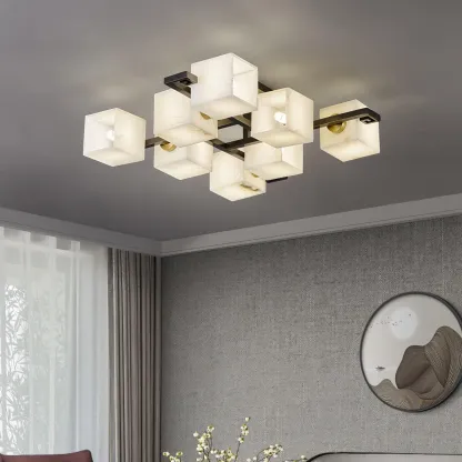 Jade Modern Minimalism Alabaster Ceiling Light Entryway Dining Room