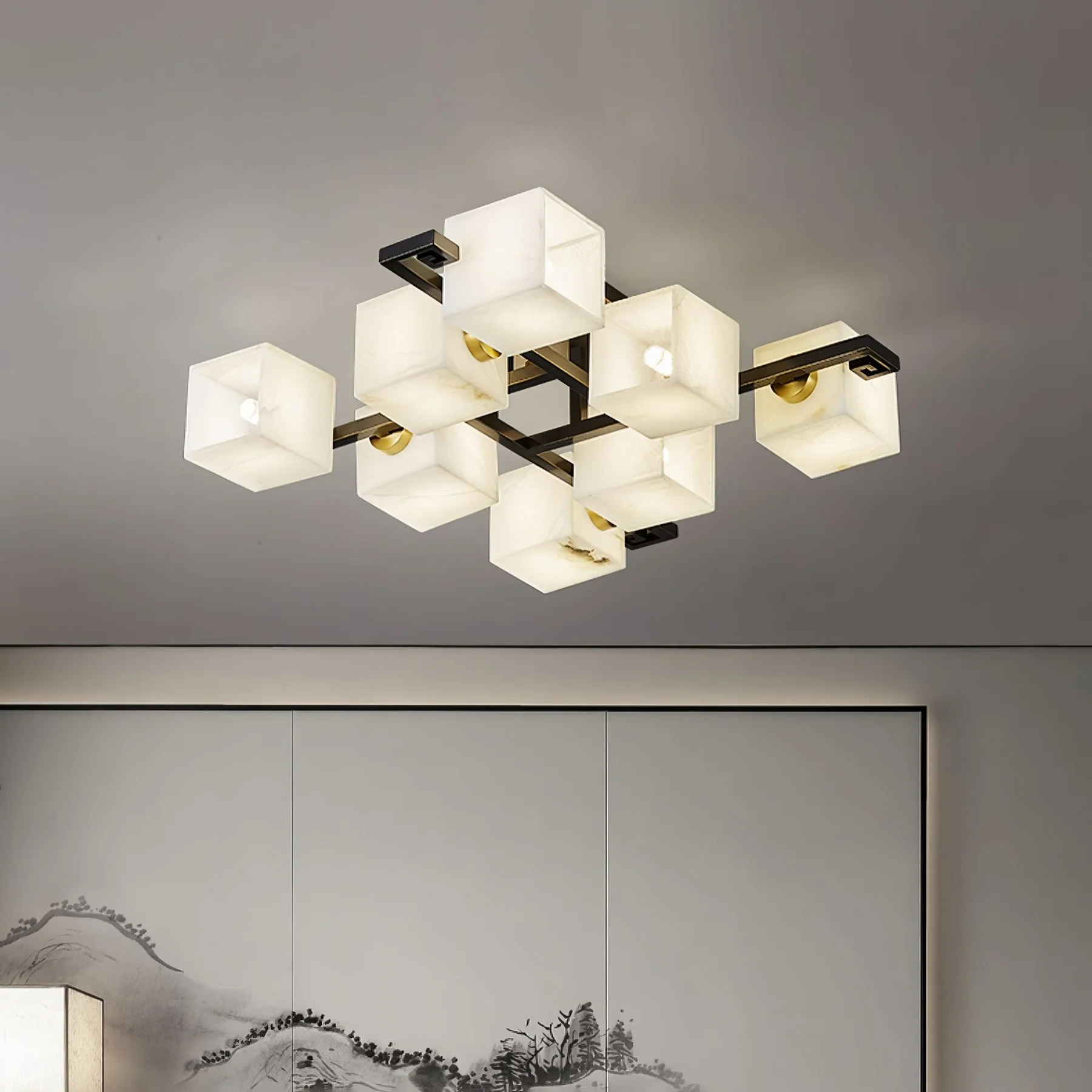 Jade Modern Minimalism Alabaster Ceiling Light Entryway Dining Room