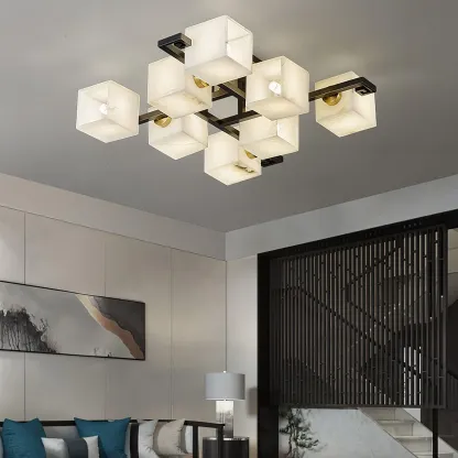 Jade Modern Minimalism Alabaster Ceiling Light Entryway Dining Room