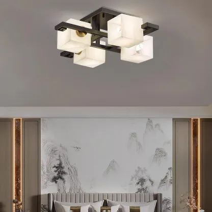 Jade Modern Minimalism Alabaster Ceiling Light Entryway Dining Room
